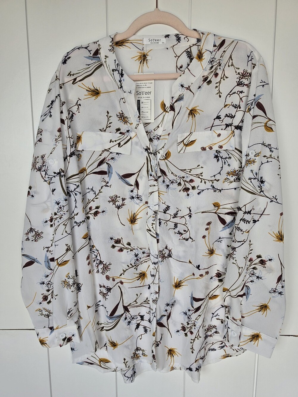 SoTeer Long Sleeve Tunic Top, XXL